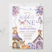 モリの動物たち WILD ONE 1歳の誕生日 招待状 (正面)