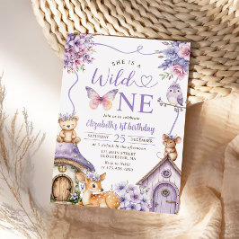 モリの動物たち WILD ONE 1歳の誕生日 招待状