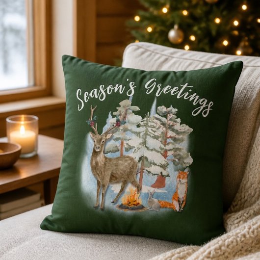 モリの動物 クリスマススローピロー クッション