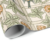 モリスのトレリス – ヴィンテージの花と鳥のパターン ラッピングペーパー (ロールコーナー)