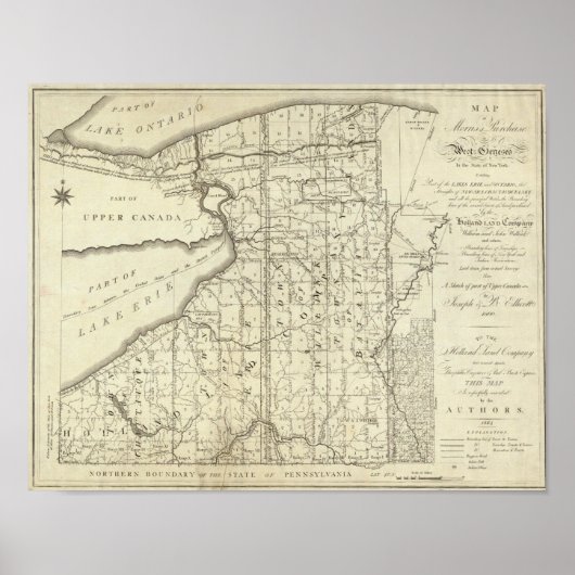 モリスの購入地図または西遺伝資源 ポスター (正面)