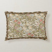 モリスの鳥とアネモネ暗いジャングルグリーンパターン アクセントクッション (正面)