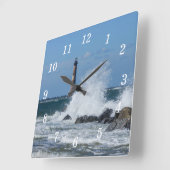 モリスアイランドライトハウススプラッシュウォールクロック スクエア壁時計 (傾斜)