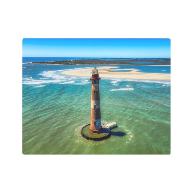 モリスアイランドライトハウス（サウスカロライナ） メタルプリント (正面)