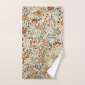 モリスアカンサスフローラクレ刺繍模様 バスタオルセット (ハンドタオル)