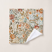 モリスアカンサスフローラクレ刺繍模様 バスタオルセット (ウォッシュタオル)