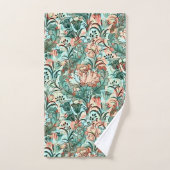 モリスインスパイアチューリップ、牡丹、アカントスグリーン バスタオルセット (ハンドタオル)