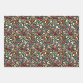 モリスインスパイアメランジ ラッピングペーパーシート