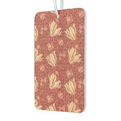 モリスインスパイアユリ花植物赤テキスタイル カーエアーフレッシュナー (左)