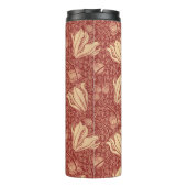 モリスインスパイアユリ花植物赤テキスタイル タンブラー (裏面)