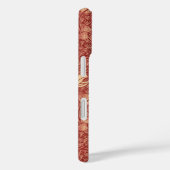 モリスインスパイアユリ花植物赤テキスタイル Case-Mate iPhoneケース (裏面 / 右)