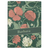 モリスエレガントスタイルコーラルグリーンティール(緑がかった色)フローラ クリップボード (裏面)
