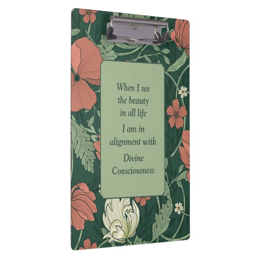 モリスエレガントスタイルコーラルグリーンティール(緑がかった色)フローラ クリップボード (右)