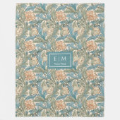 モリスエレガントプインスパイアペリンネルアールヌーボー フリースブランケット (正面)