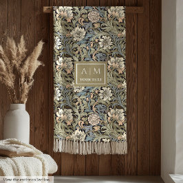 モリスエレガントプインスパイアペリンネルアールヌーボー フリースブランケット