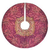 モリスエレガント金ゴールドスノーフレークスバーガンディ ブラッシュドポリエステルツリースカート (正面)