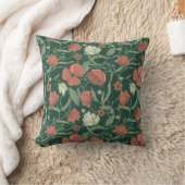 モリスガーデングリーン&レッドフローラ クッション (ブランケット)