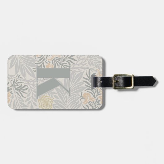 モリスコーラル&セージのラークスパーパターン ラゲッジタグ (正面横)