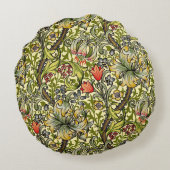 モリスゴールデンリリー模様のクッション ラウンドクッション (裏面)