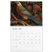 モリススタイル鳥2025年新年 カレンダー (2月 2027)