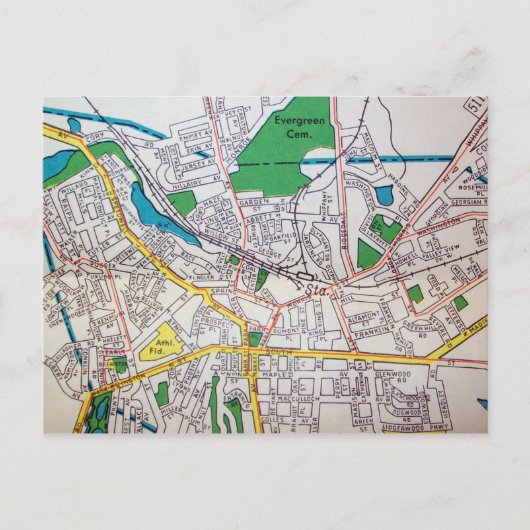 モリスタウンNJヴィンテージ地図 ポストカード (正面)