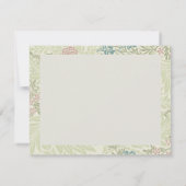 モリスティール(緑がかった色)ブルー&ピンクラークスパーパターンノートカード ノートカード (裏面)