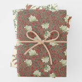 モリスパークカッパーアンドグリーンフローラデマスク ラッピングペーパーシート (インサイチュ)