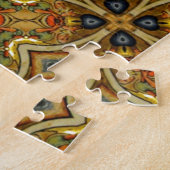 モリスビクトリアンアールデコ中世パターン金ゴールド ジグソーパズル (側面)