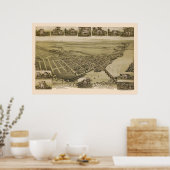 モリスビル， PAパノラママップ – 1893 ポスター (キッチン)