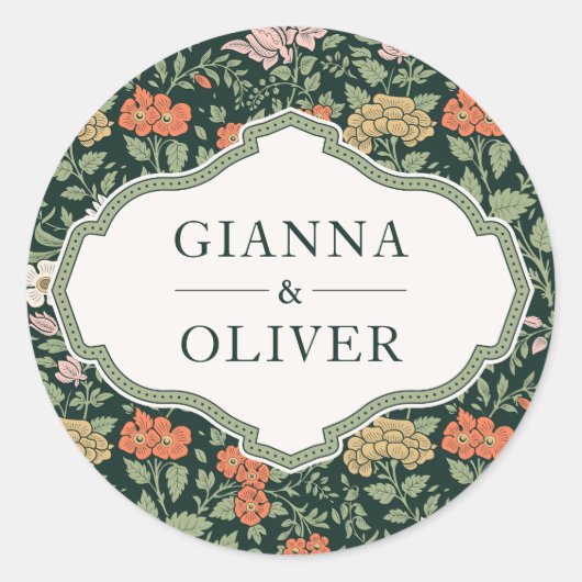モリスフローラ庭園の結婚式 ラウンドシール (正面)
