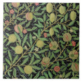 モリスブラック背景アンティークポメグラナパターン タイル (正面)