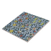 モリスブルー背景アンティークポメグラナパターン タイル (側面)