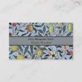 モリスブルー背景アンティークポメグラナパターン 名刺 (正面)