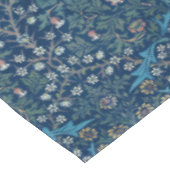 モリスブルー背景ヴィンテージブラックソーンパターン テーブルクロス (アングル)