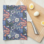 モリスブルー背景1896コンプトンフローラルパターン キッチンタオル (四つ折り)