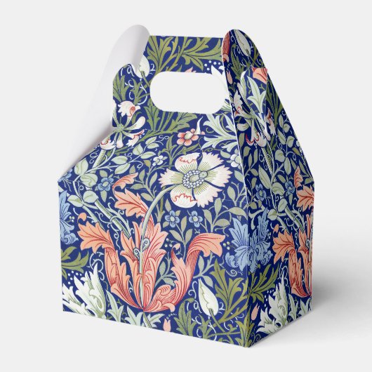 モリスブルー背景1896コンプトンフローラルパターン フェイバーボックス (正面サイド)