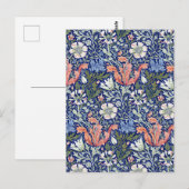 モリスブルー背景1896コンプトンフローラルパターン ポストカード (正面/裏面)