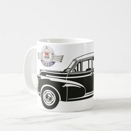 モリスマイナーカーハイキングダックヴィンテージ コーヒーマグカップ (正面左)