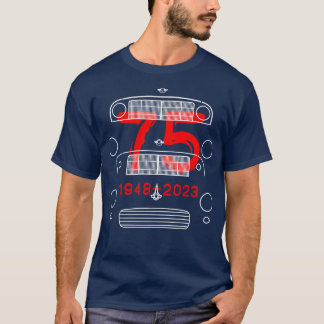 モリスマイナークラシック車の進化75周年 Tシャツ