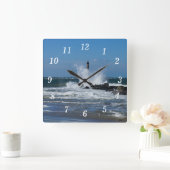 モリスライトハウススプラッシュ スクエア壁時計 (ホーム)