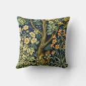 モリスヴィンテージキジのリス&フラワーパターン クッション (裏面)