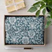 モリスヴィンテージブルー&ホワイトフローラルパターン 薄葉紙 (ギフト)