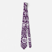 モリスヴィンテージ紫&白フローラルパターン ネクタイ (正面)
