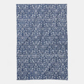 モリスヴィンテージ1882青い背景の花模様 キッチンタオル (縦)