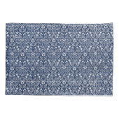 モリスヴィンテージ1882青い背景の花模様 枕カバー (裏面)