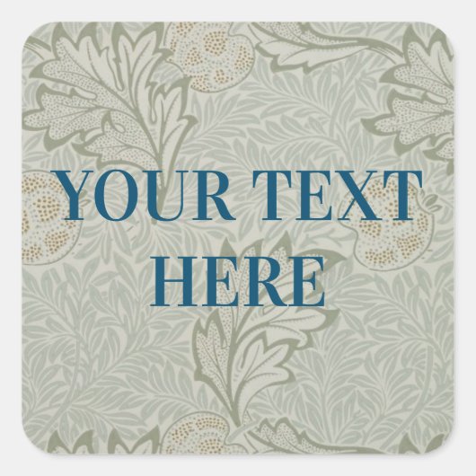 モリス背景 オーダーメイド スクエアシール (正面)