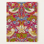 モリス赤い背景イチゴ泥棒パターン プランナー手帳 (裏面)