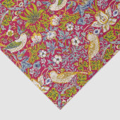 モリス赤い背景イチゴ泥棒パターン 薄葉紙 (詳細)