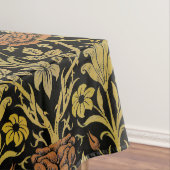 モリス黒背景バラ&ユリ花柄 テーブルクロス (インサイチュ)
