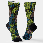 モリス – アンティーク1873グレープ&離れつる植物パターン ソックス (傾斜あり)